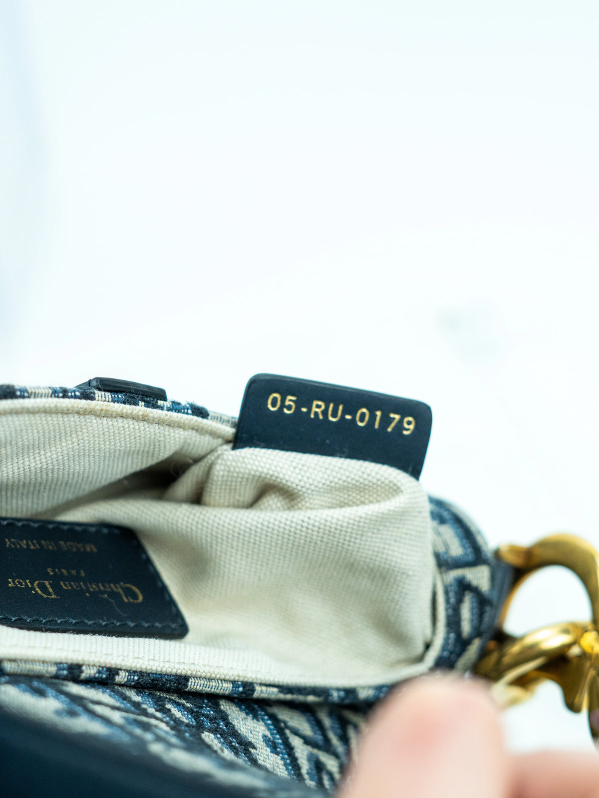Dior mini Saddle oblique blu