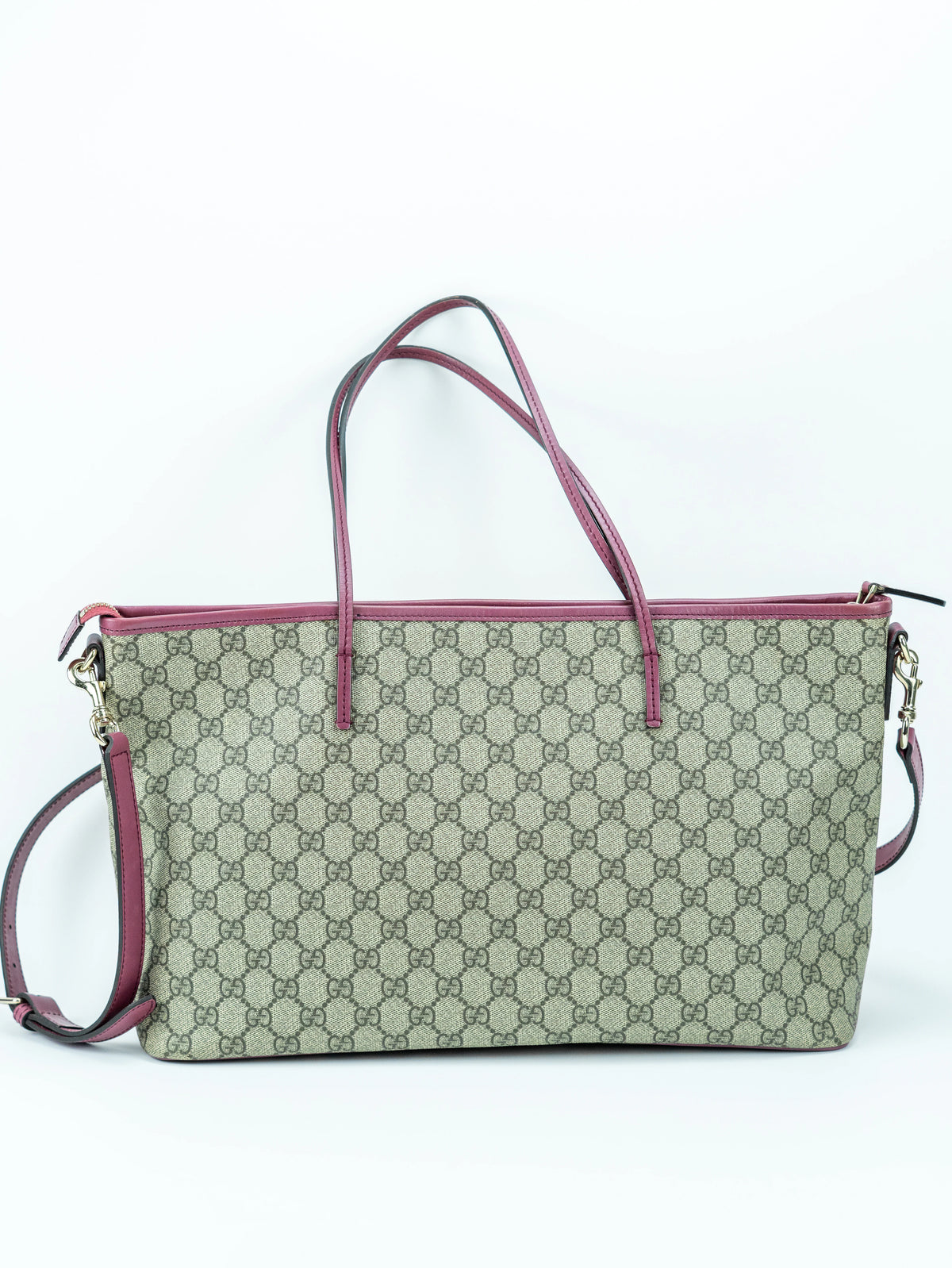 Gucci tote bag dettagli viola con tracolla