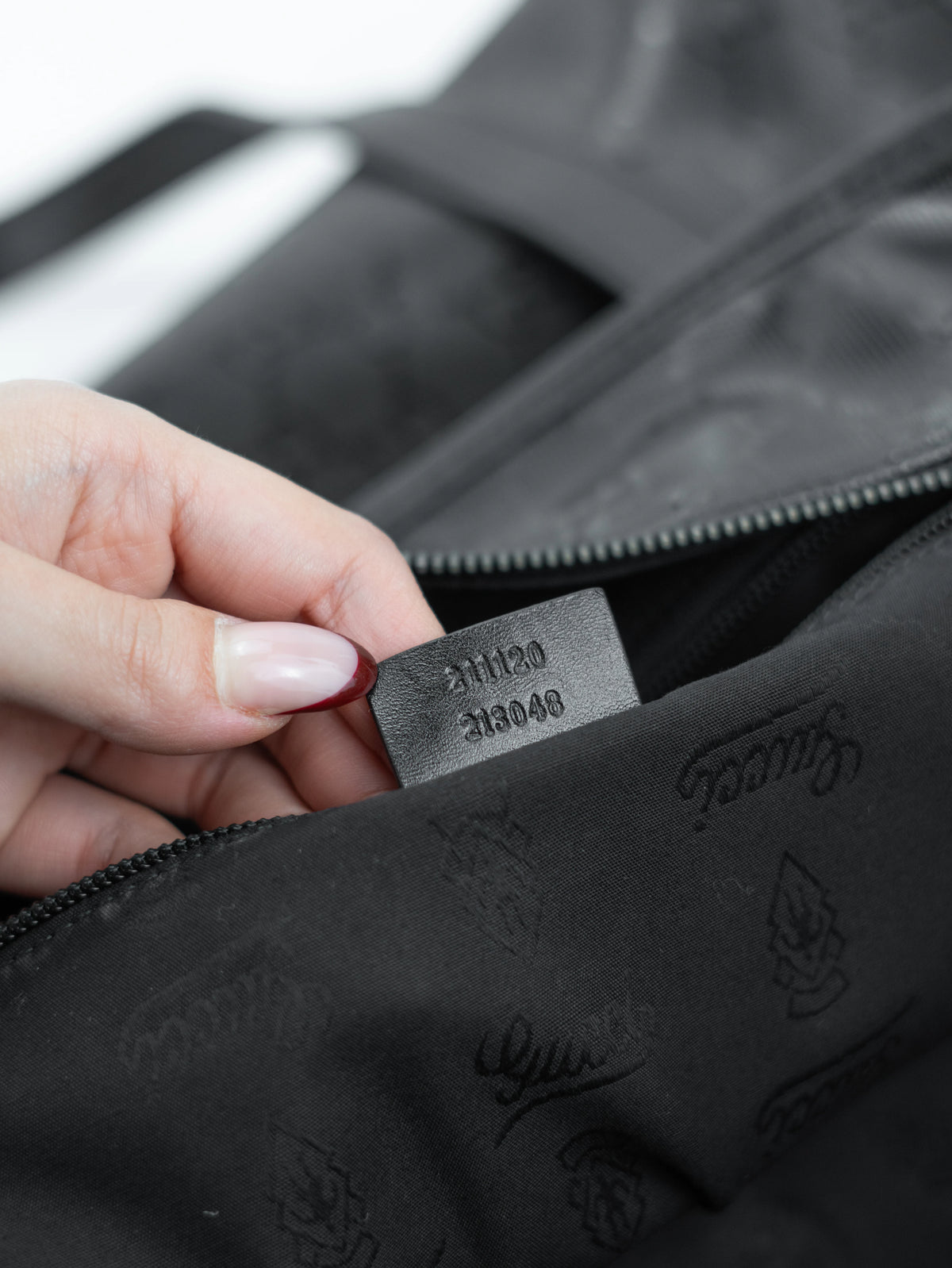 Gucci tote bag imprime nera lucida