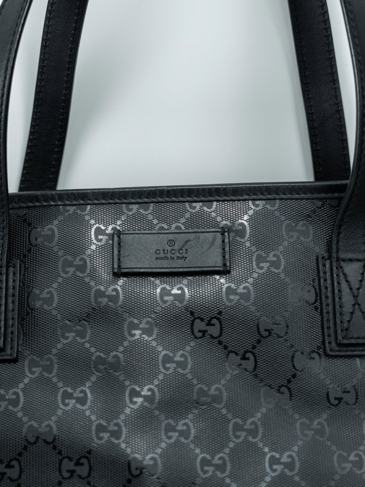 Gucci tote bag imprime nera lucida
