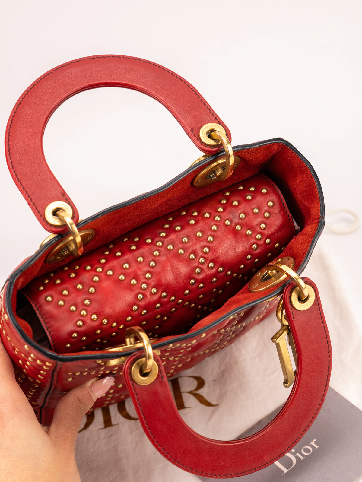 Dior Lady in pelle rossa