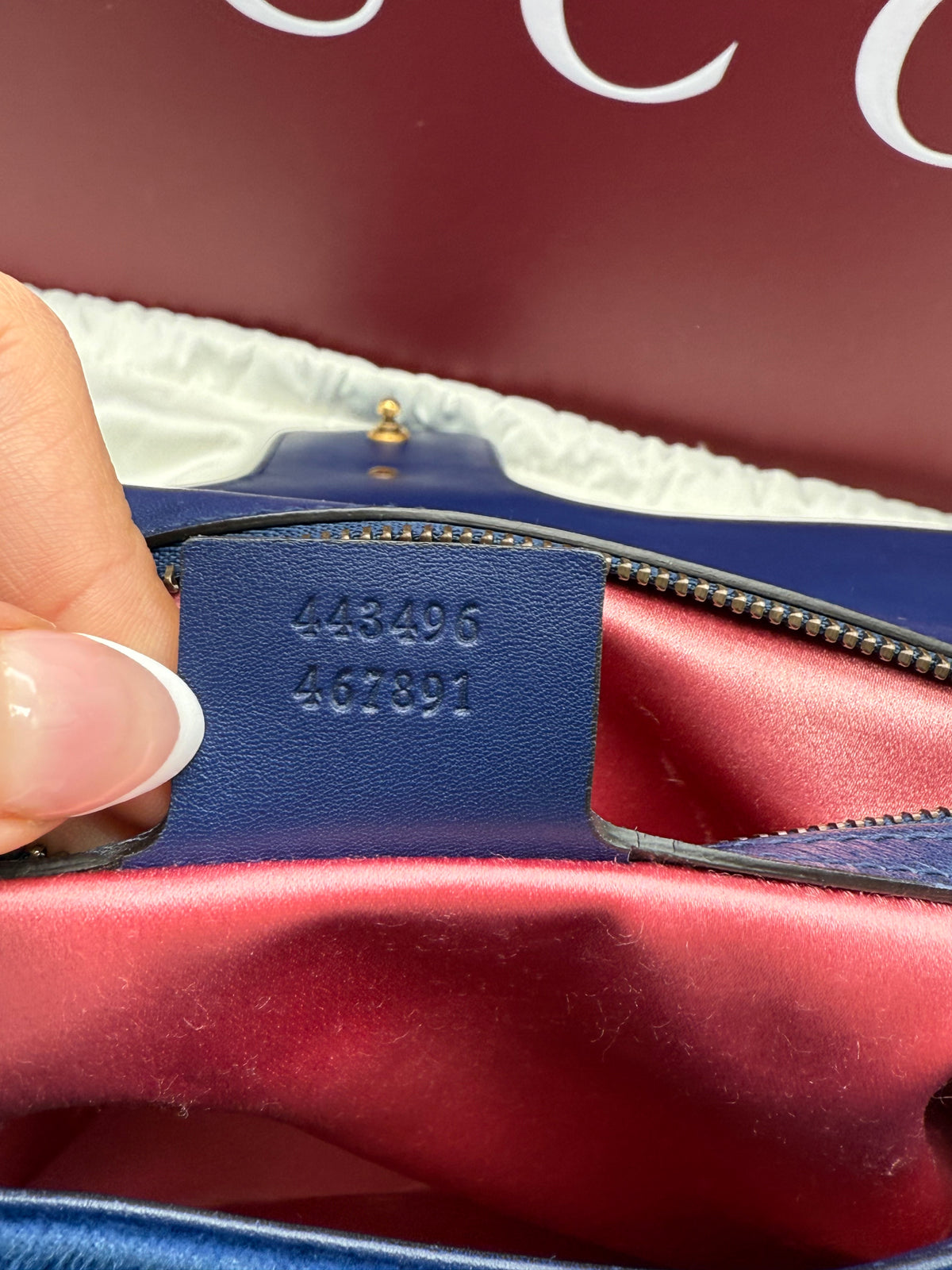 Gucci marmont GG grande in velluto blu - foto 4