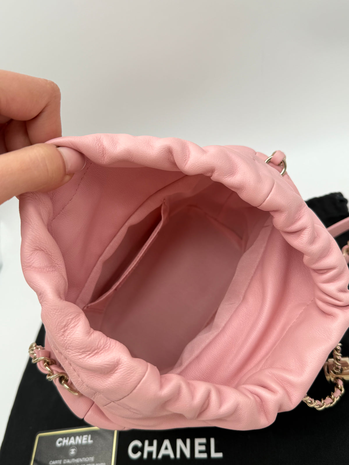 Chanel bucket pelle rosa - foto 4