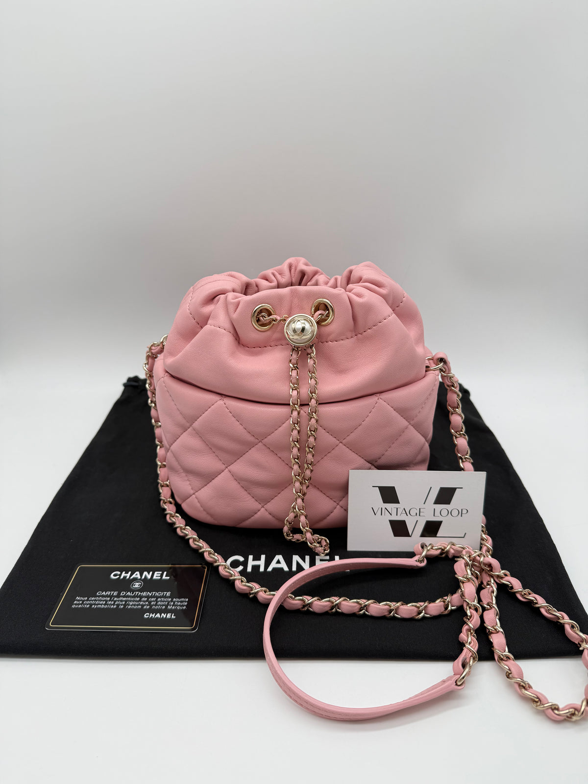 Chanel bucket pelle rosa - foto 1
