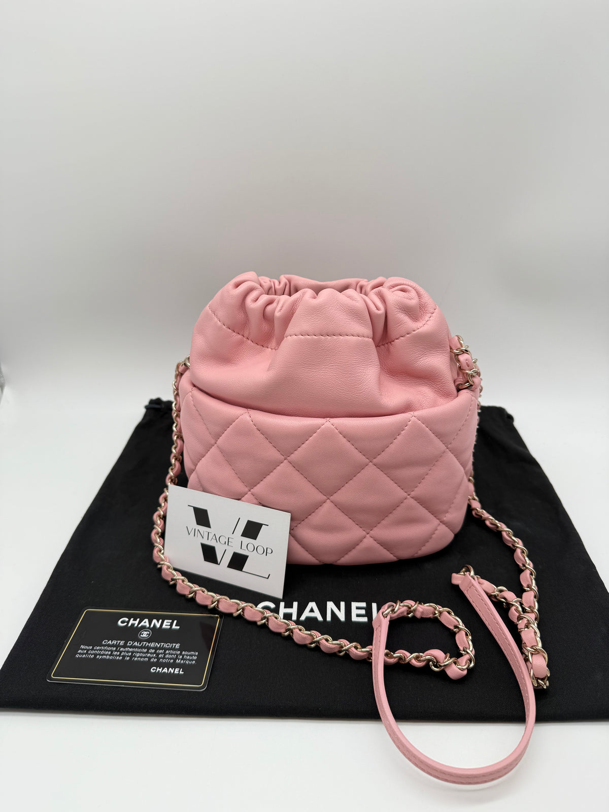 Chanel bucket pelle rosa - foto 2