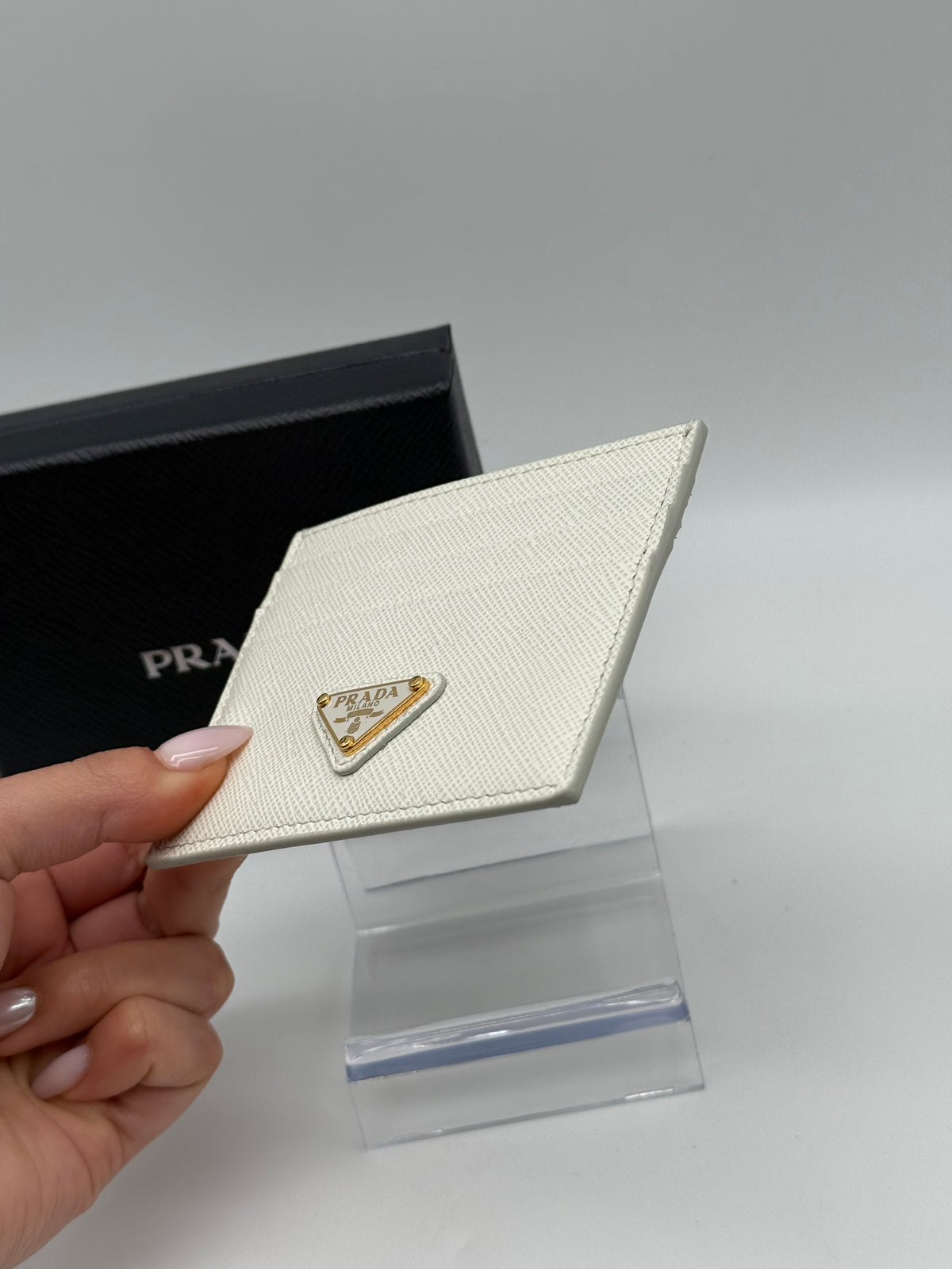 Portacarte Prada pelle saffiano bianca - foto 6