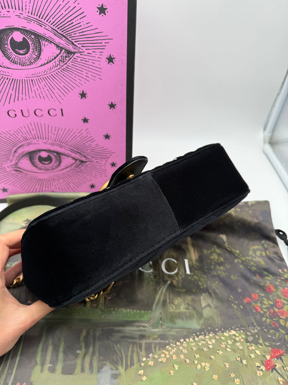 Gucci marmont crystal in velluto - foto 9