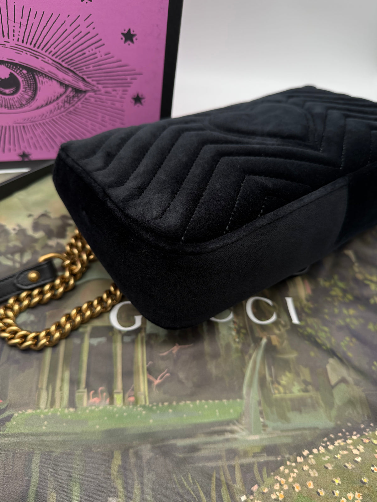 Gucci marmont crystal in velluto - foto 11