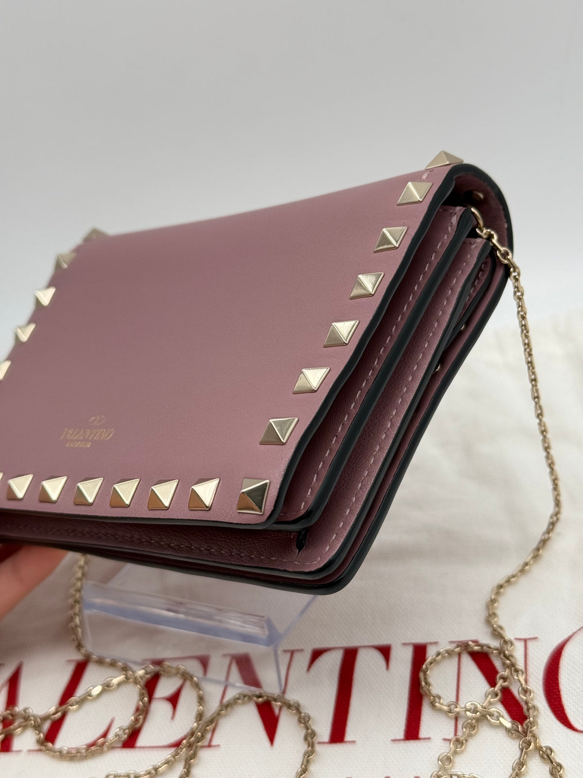 Valentino pochette rockstud rosa mini - foto 6