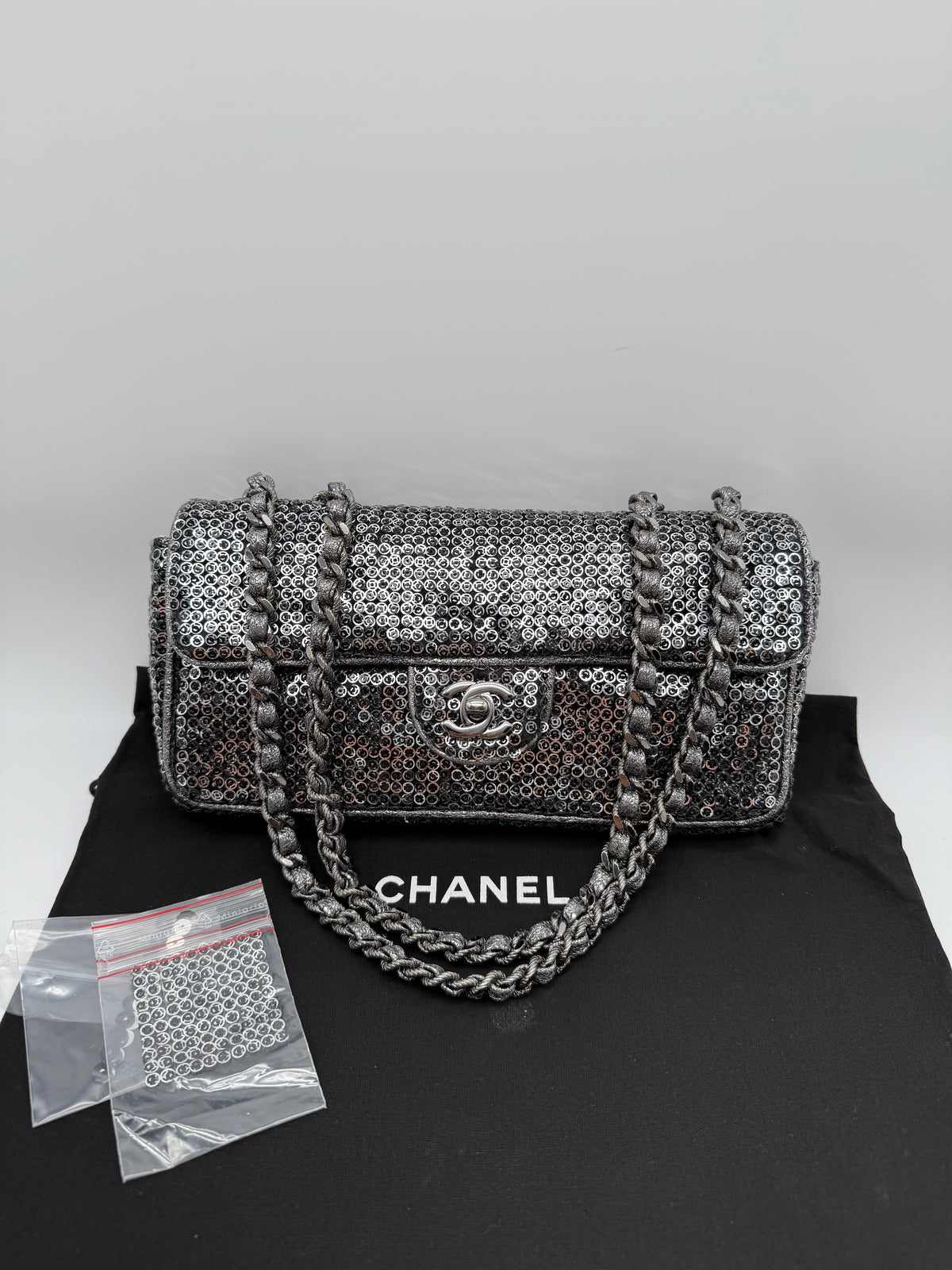 Chanel Sequin paillettes argento - foto 1