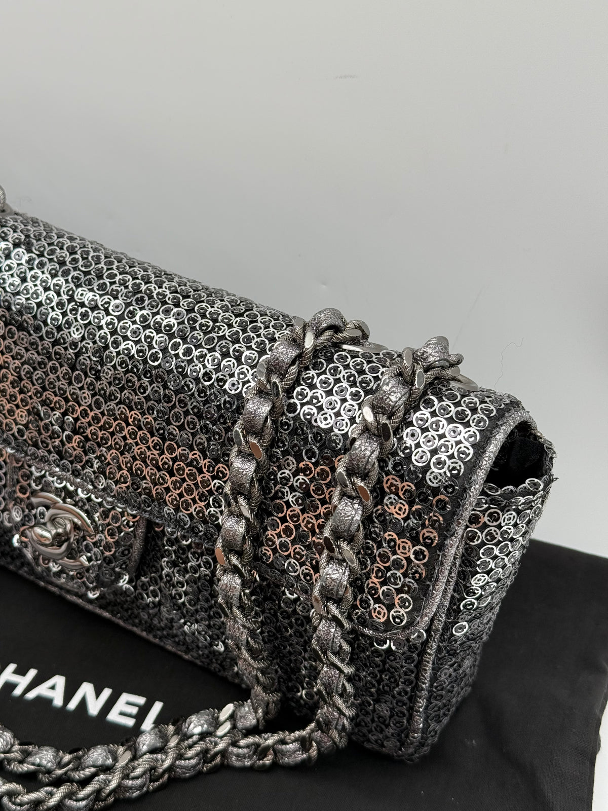 Chanel Sequin paillettes argento - foto 11