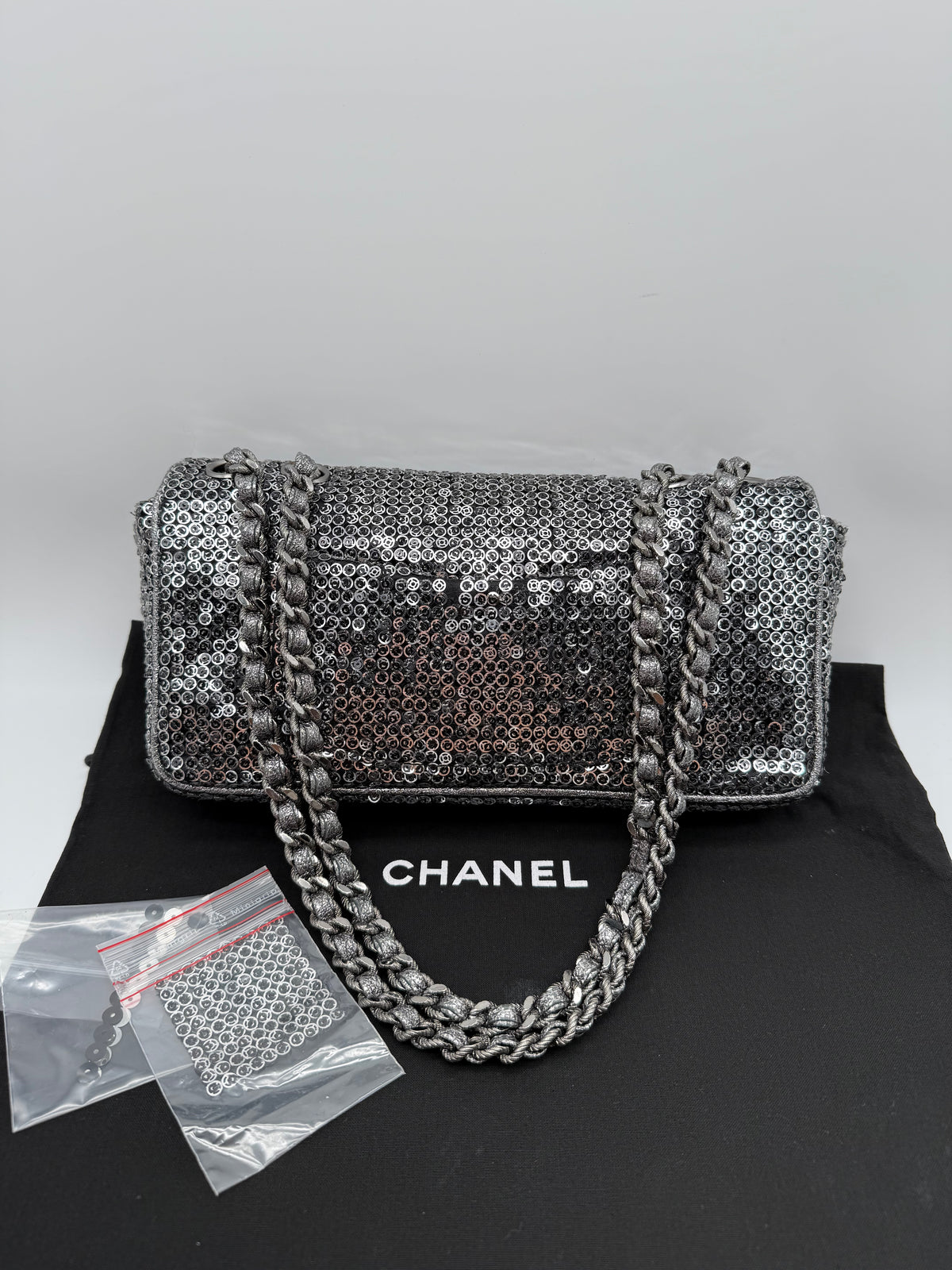 Chanel Sequin paillettes argento - foto 2