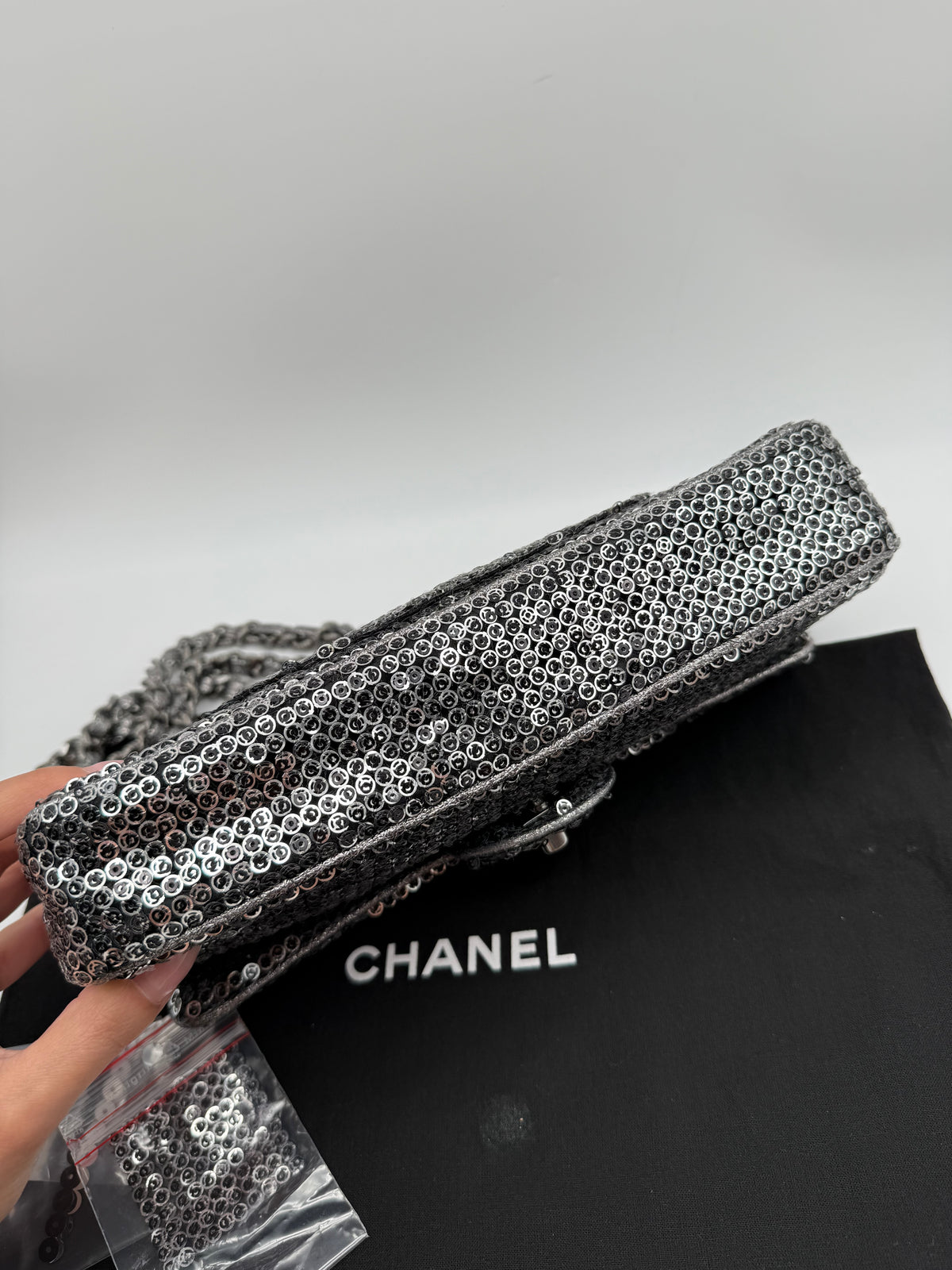 Chanel Sequin paillettes argento - foto 10