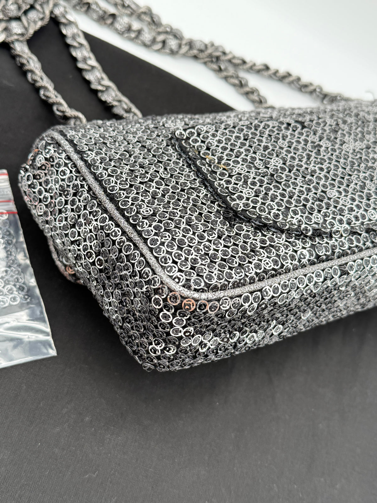 Chanel Sequin paillettes argento - foto 9