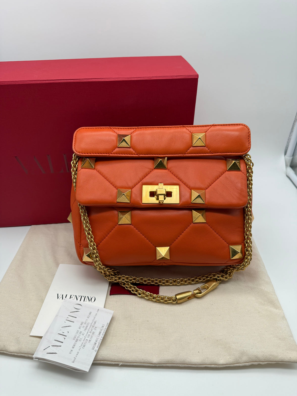 Valentino Roman Stud media arancione - foto 1