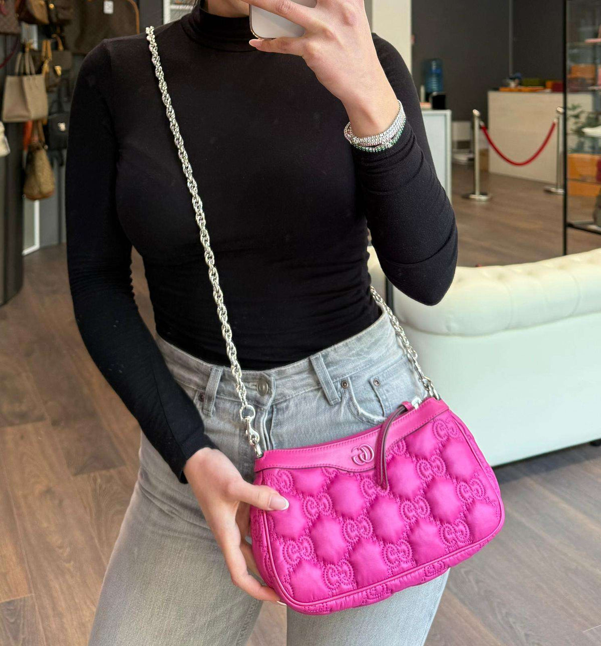 Gucci Matelassé nylon fucsia - foto 3