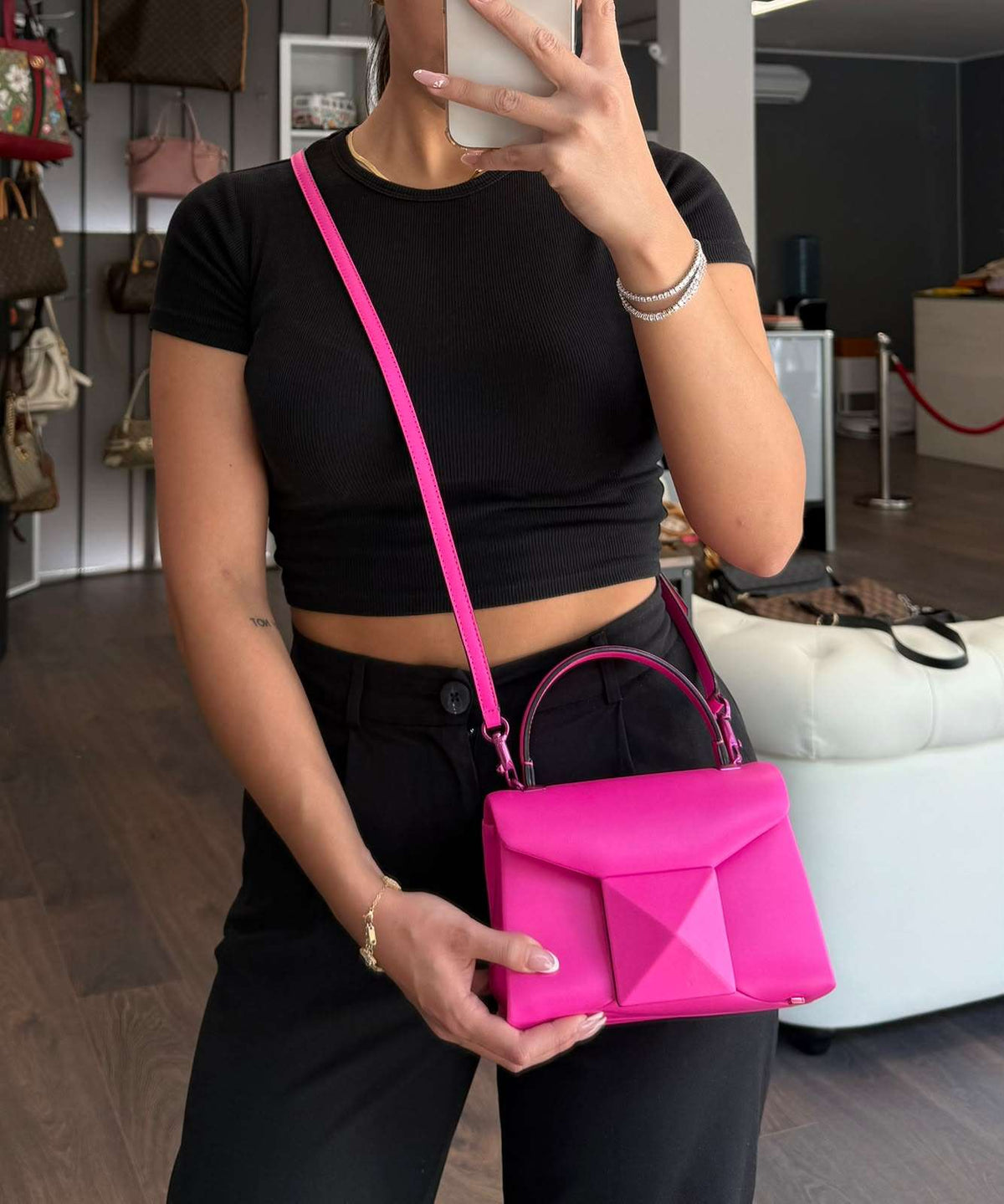 Valentino One Stud mini fucsia - foto 3