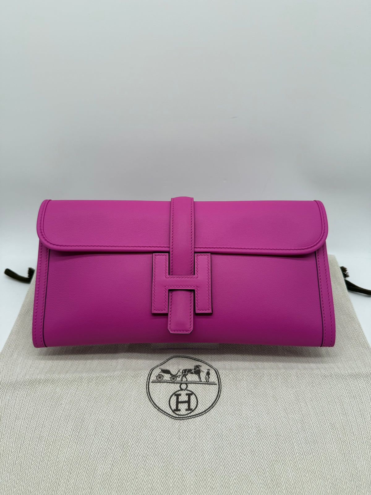 Hermès Jige Clutch in pelle fucsia