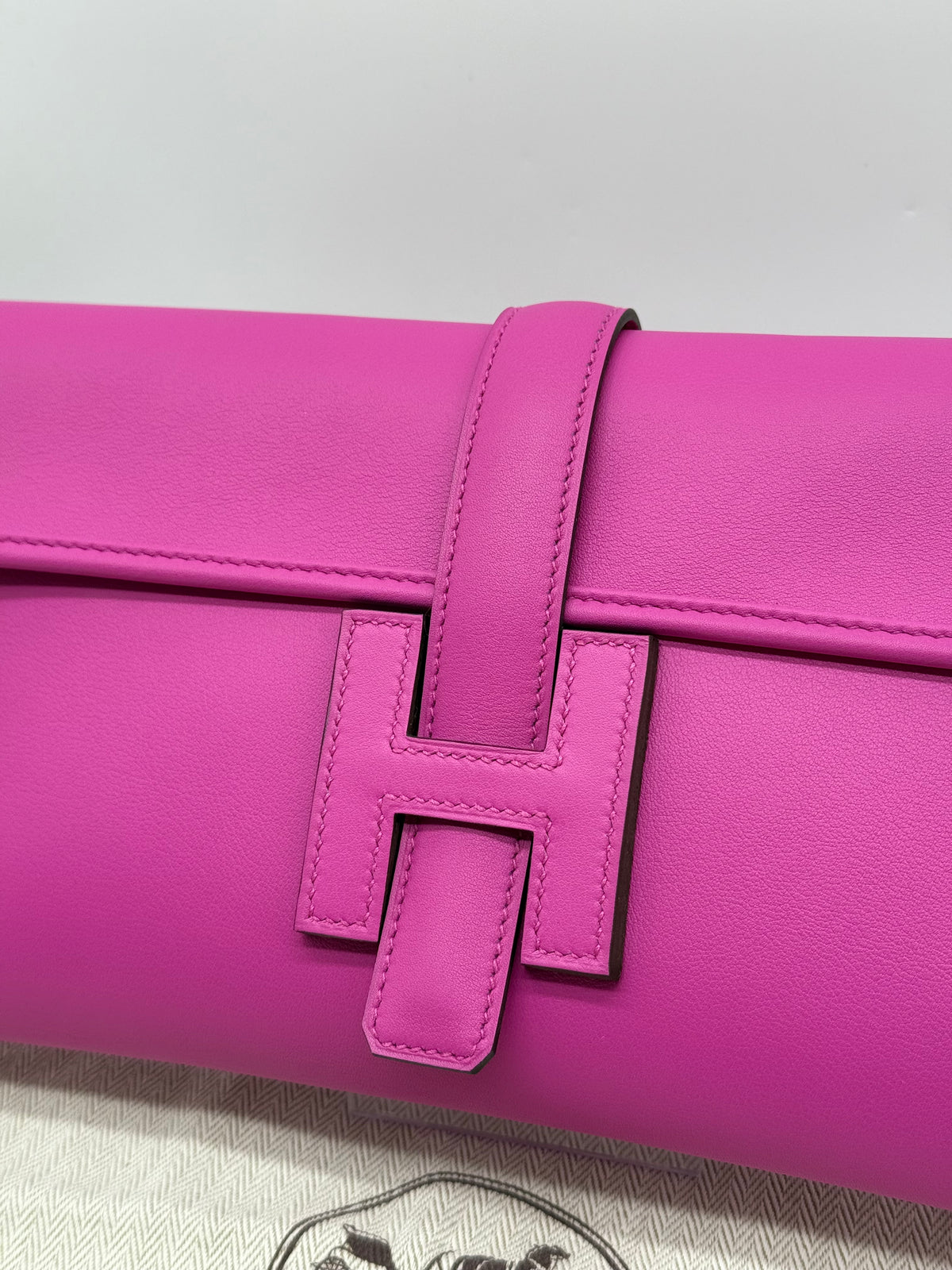 Hermès Jige Clutch in pelle fucsia