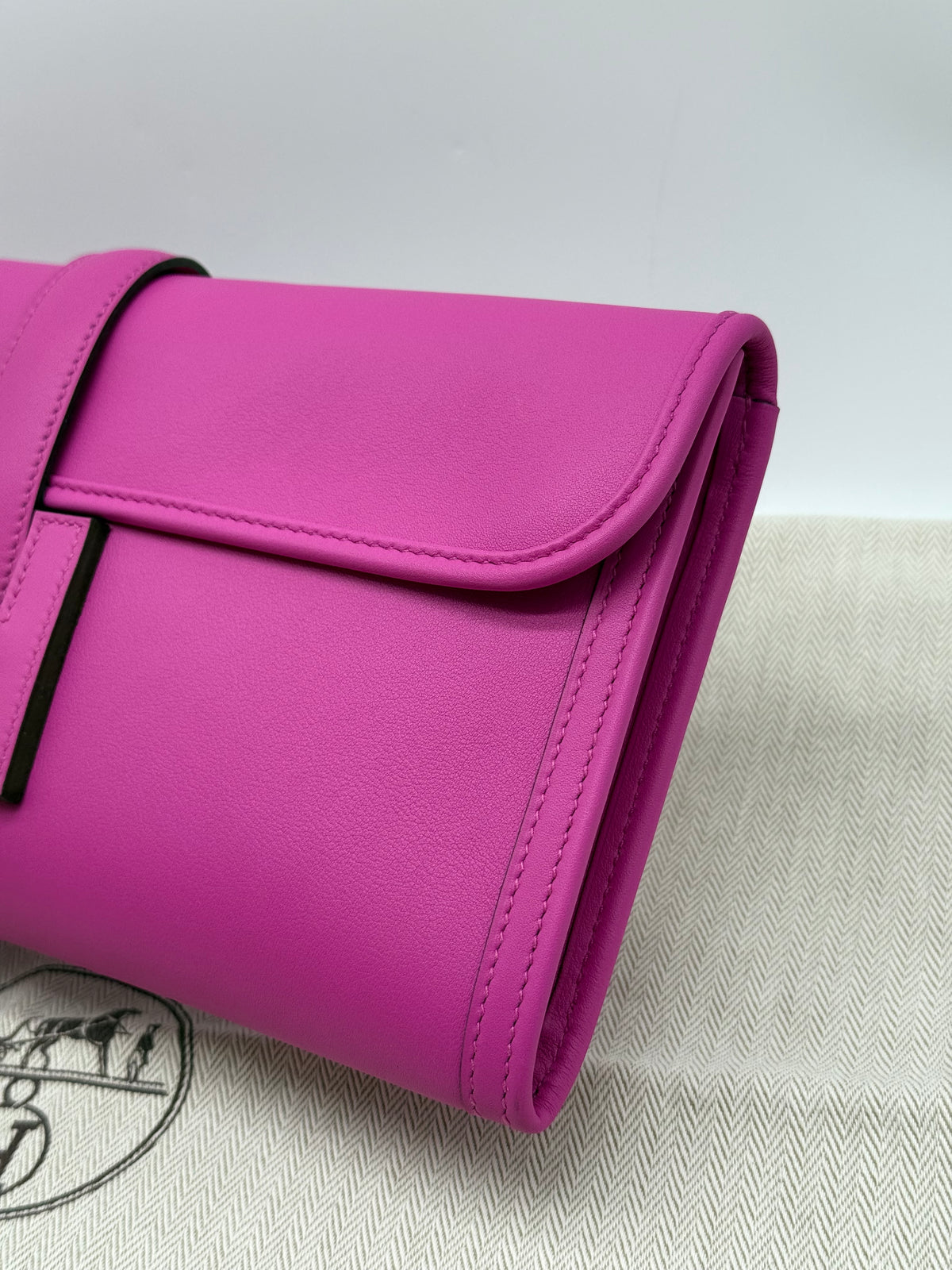 Hermès Jige Clutch in pelle fucsia