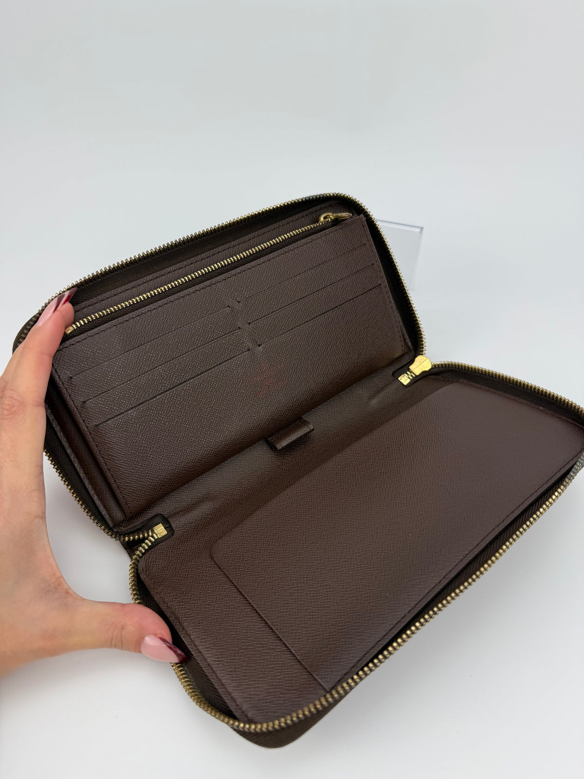 Louis Vuitton portafoglio Zippy grande damier ebene