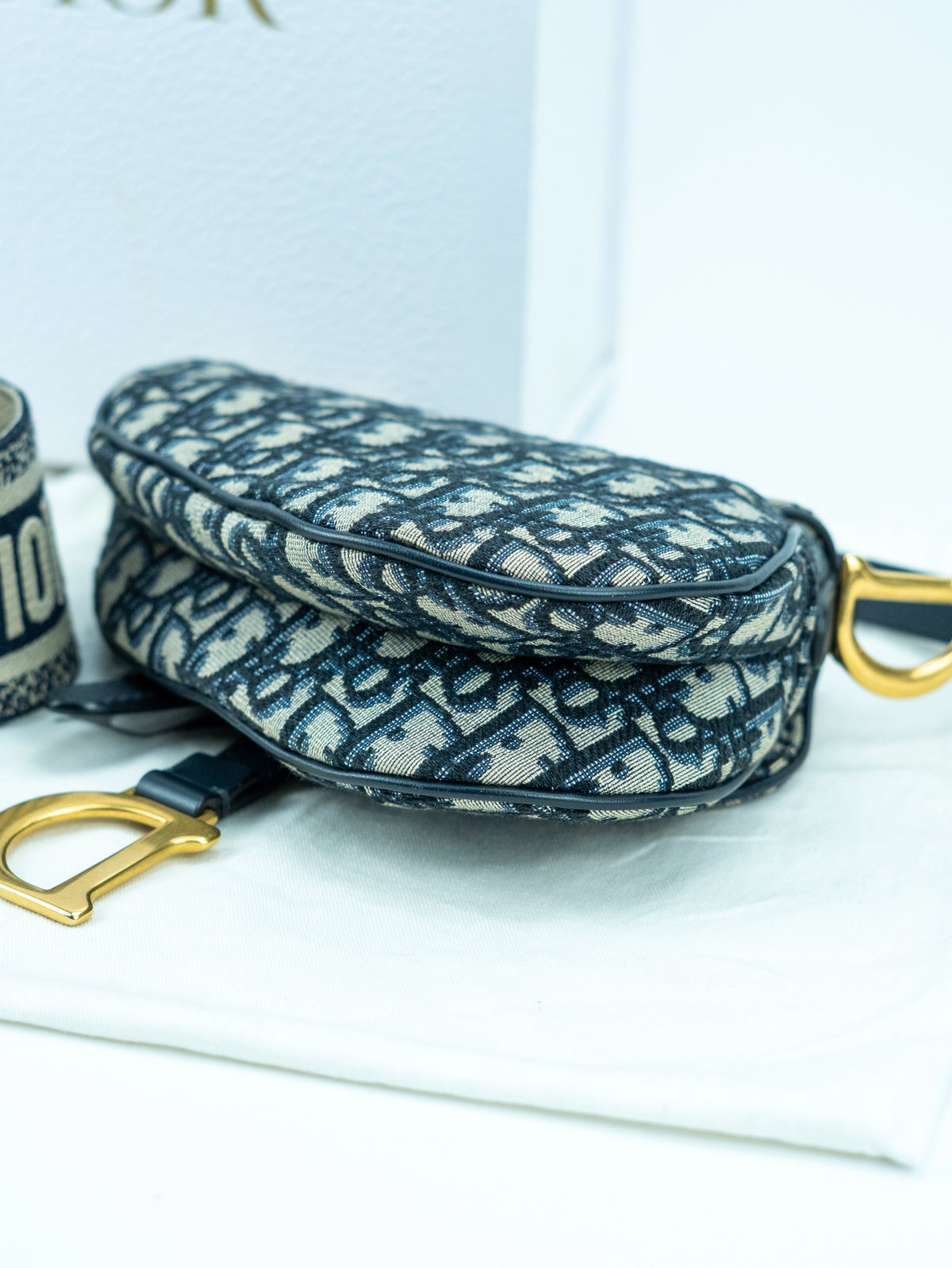 Dior mini Saddle oblique blu