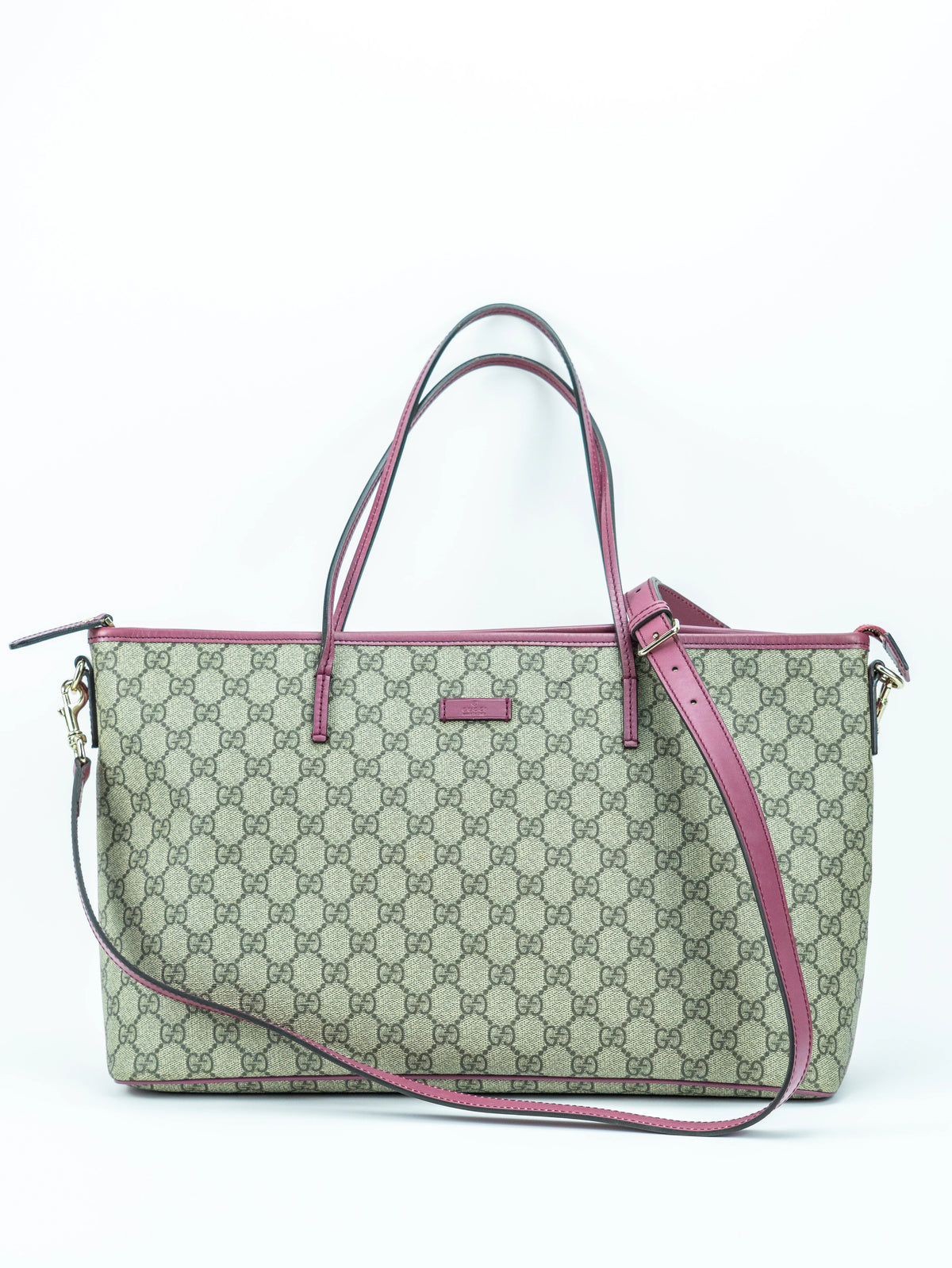 Gucci tote bag dettagli viola con tracolla