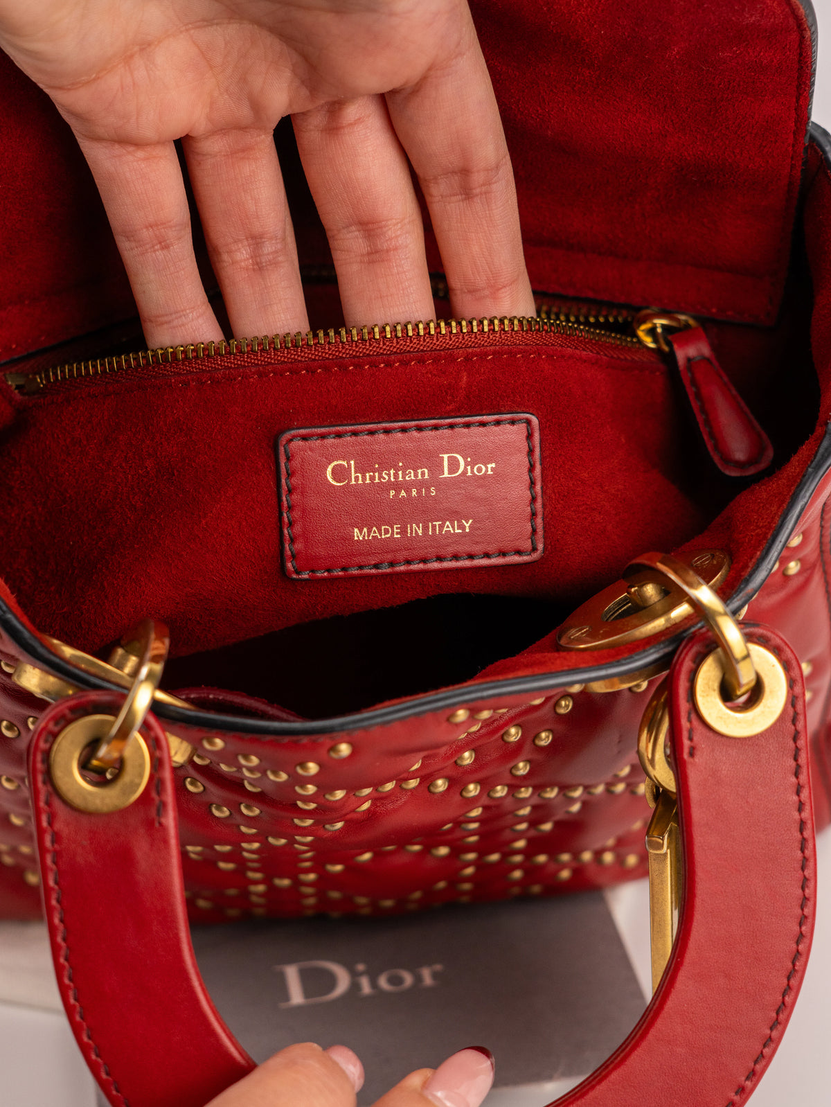 Dior Lady in pelle rossa