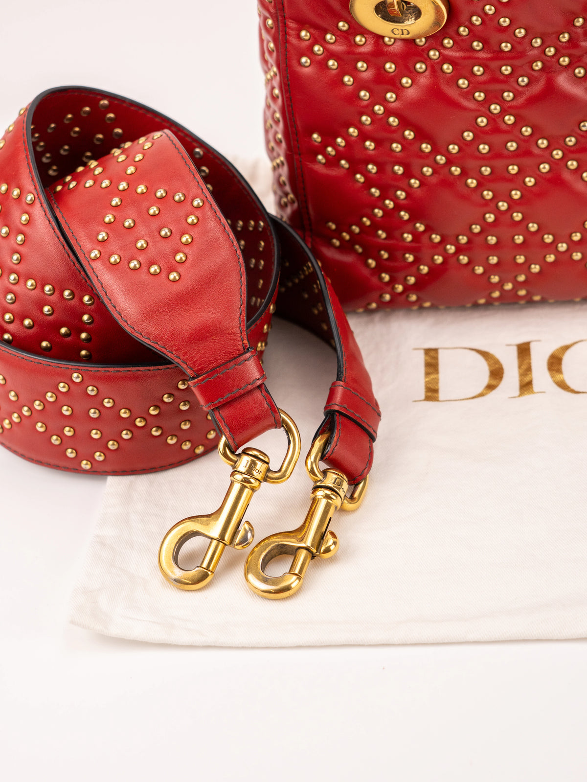 Dior Lady in pelle rossa