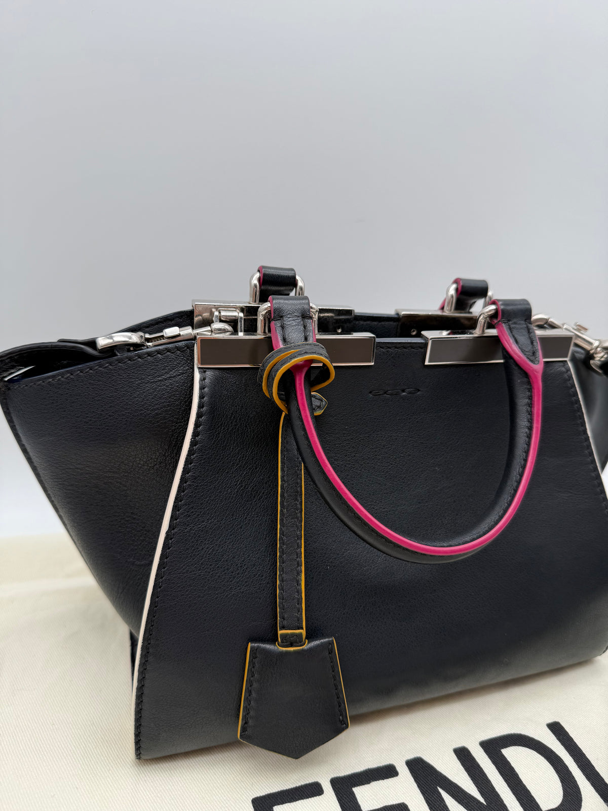 Fendi 3Jours piccola in pelle nera - foto 8