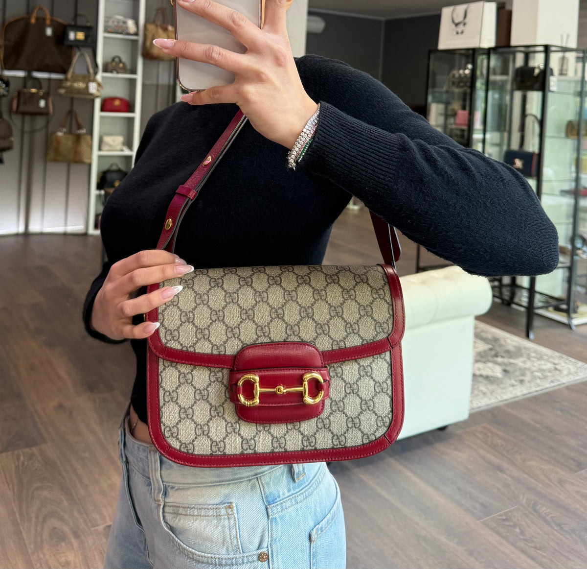 Gucci horsebit media rossa - foto 3