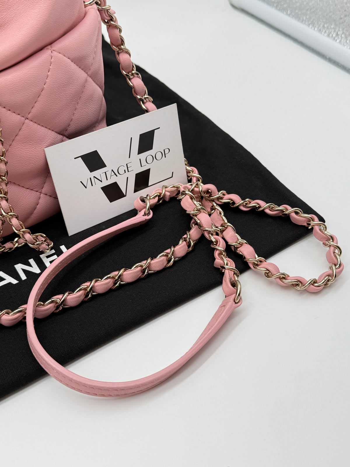 Chanel bucket pelle rosa - foto 10