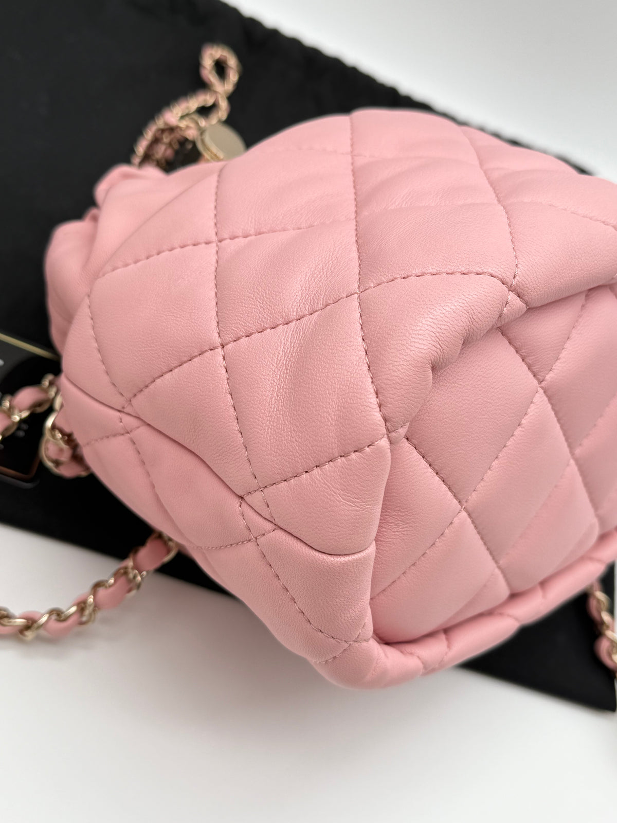Chanel bucket pelle rosa - foto 8