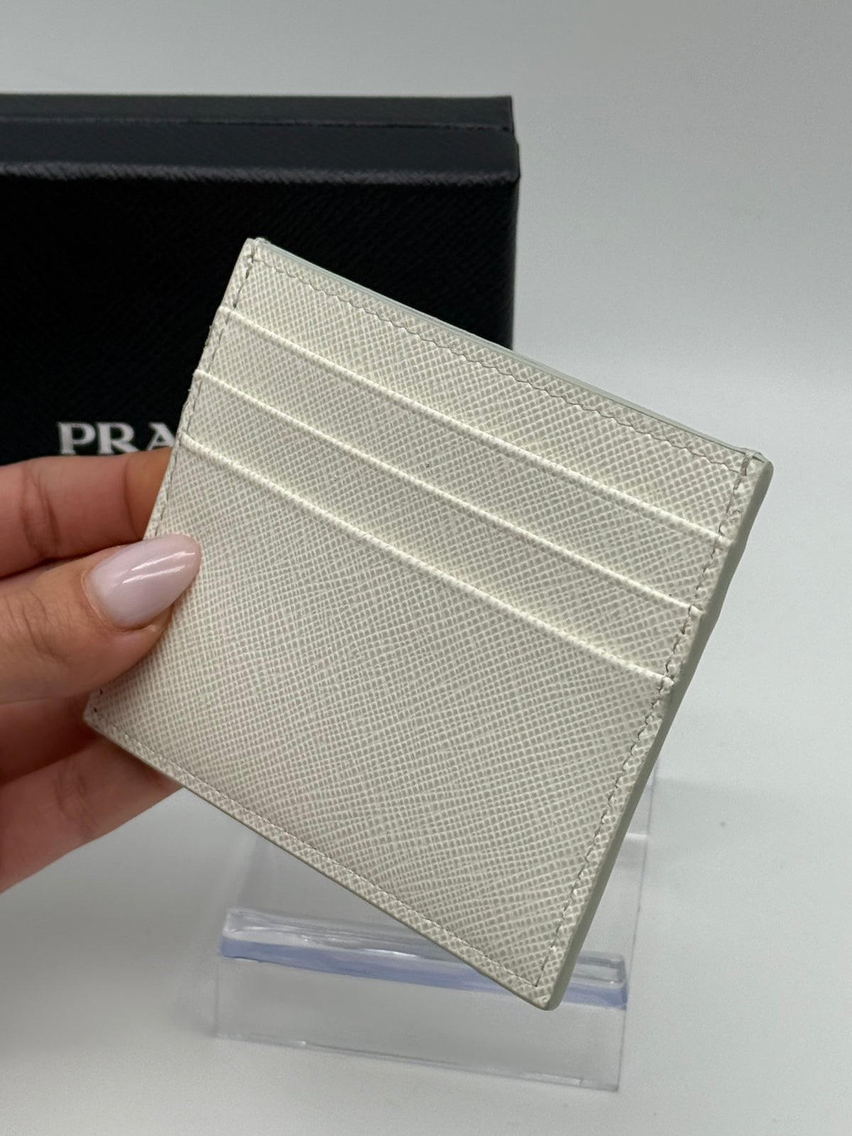 Portacarte Prada pelle saffiano bianca - foto 4