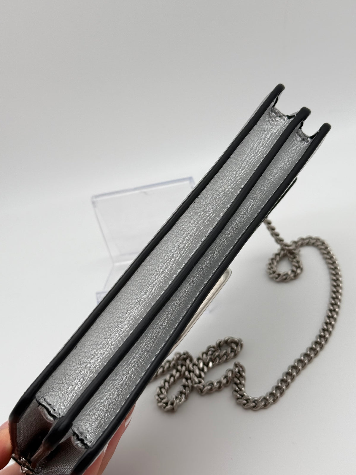 Valentino pochette argento con catena - foto 8
