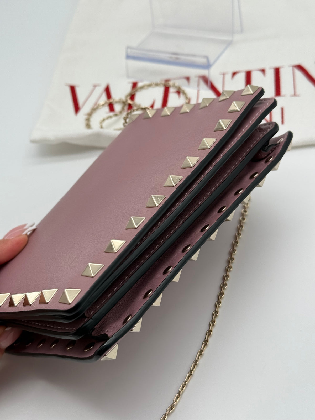 Valentino pochette rockstud rosa mini - foto 10