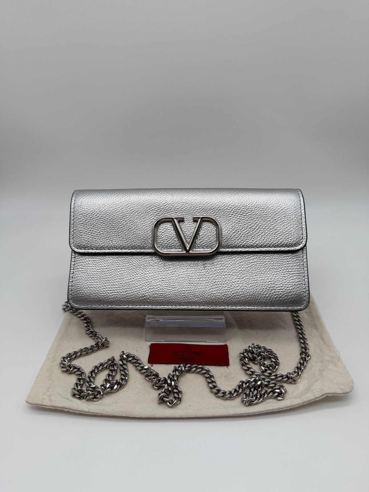 Valentino pochette argento con catena - foto 1