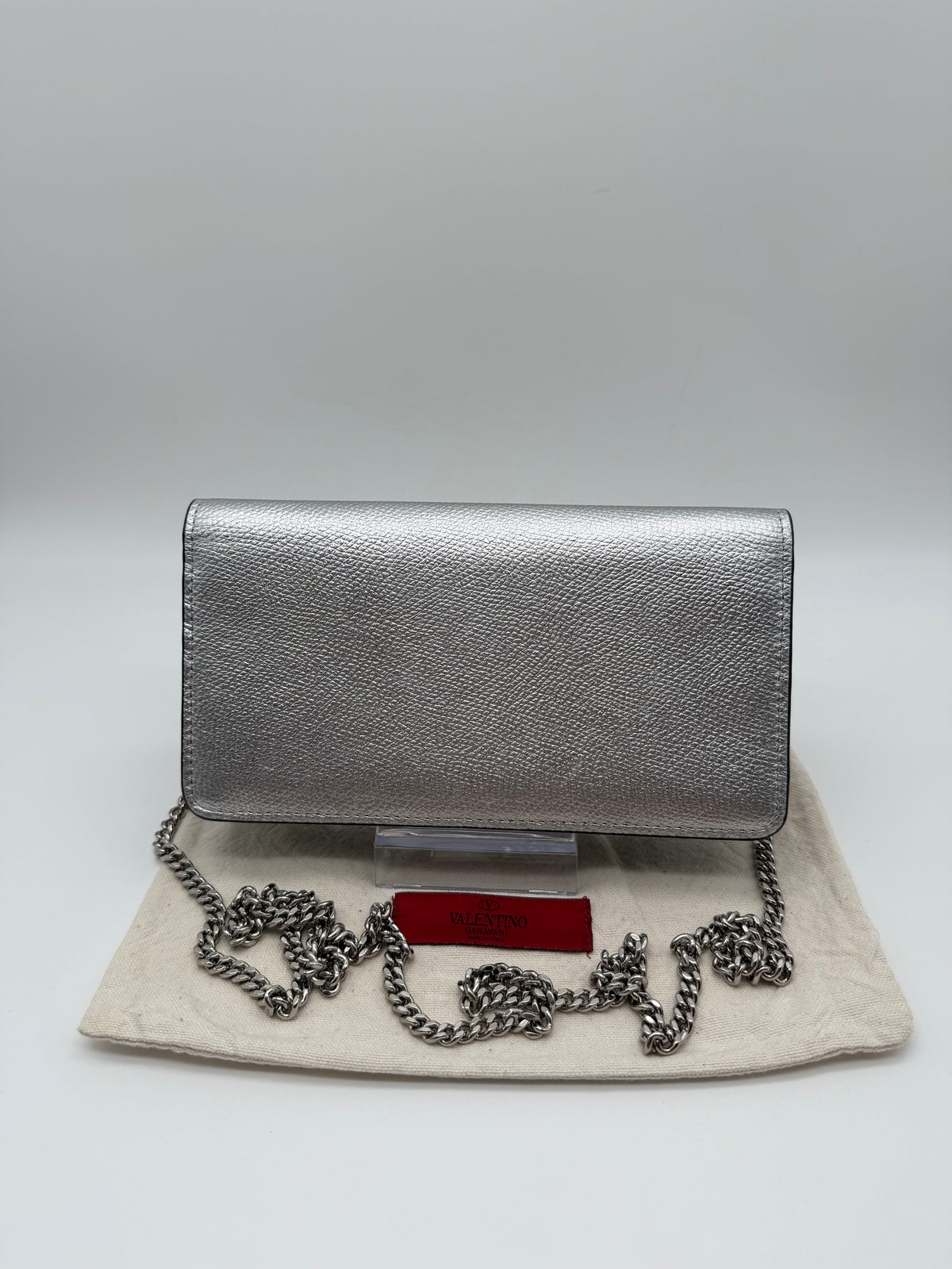 Valentino pochette argento con catena - foto 3