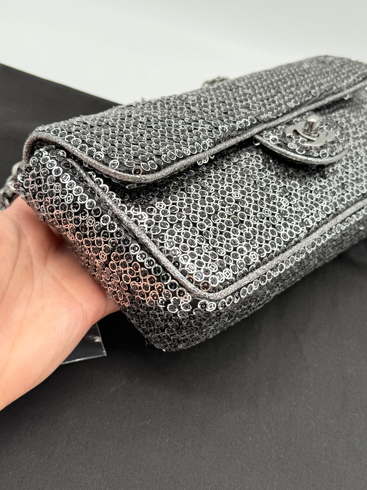 Chanel Sequin paillettes argento - foto 7