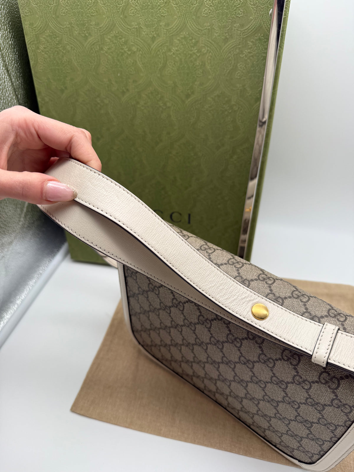 Gucci horsebit media bianca - foto 16