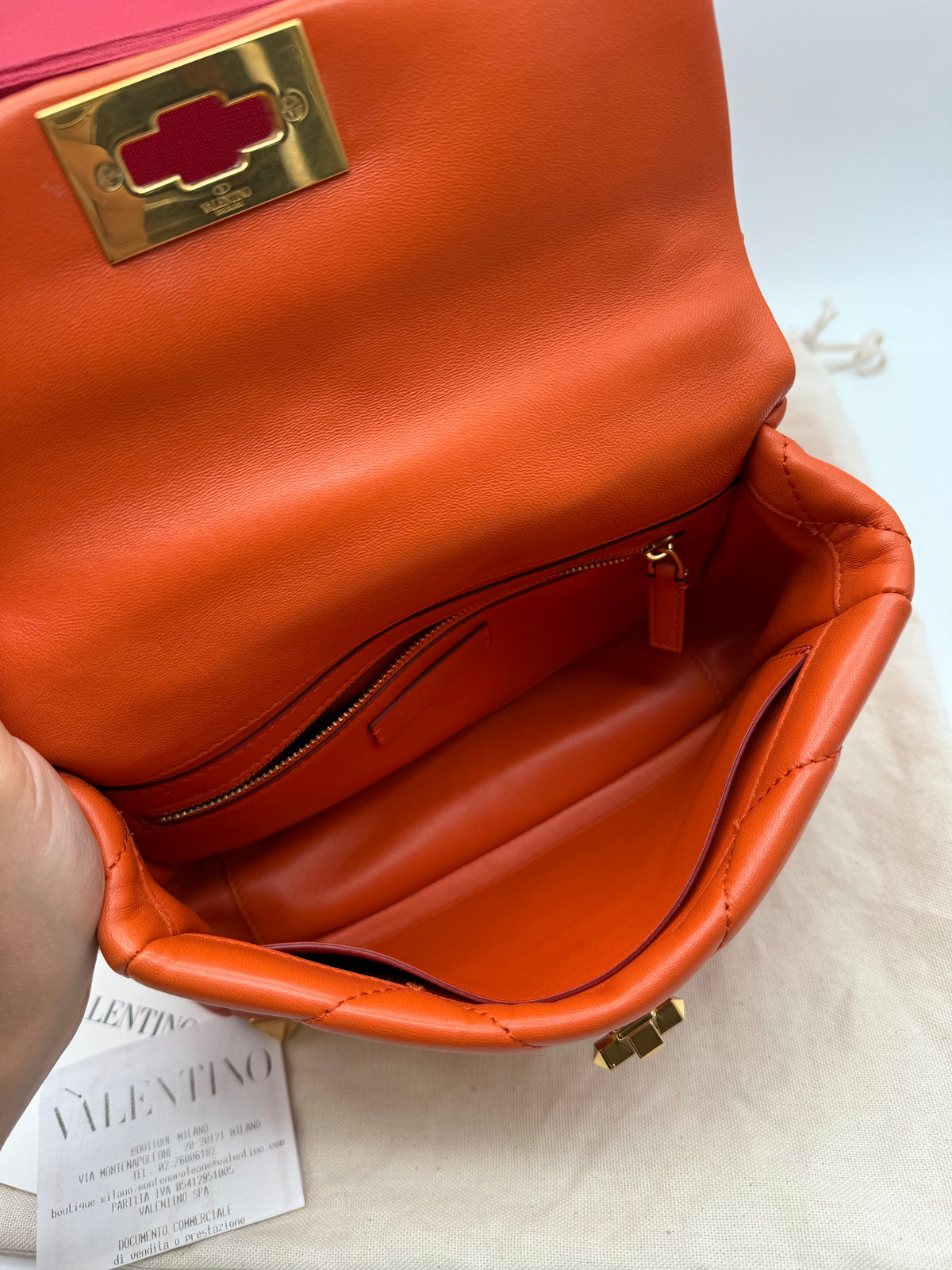 Valentino Roman Stud media arancione - foto 3