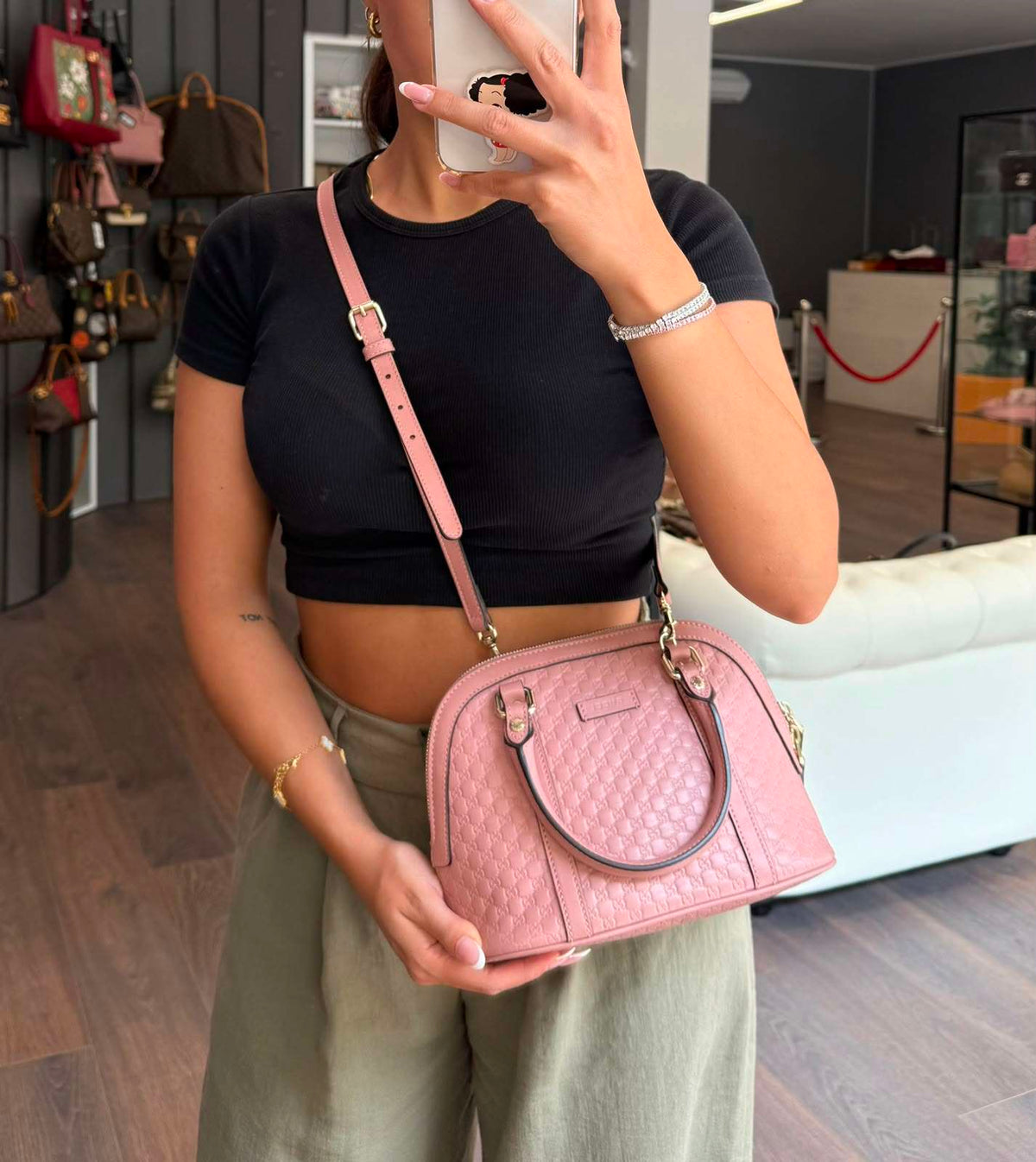 Gucci Dome in pelle rosa - foto 3
