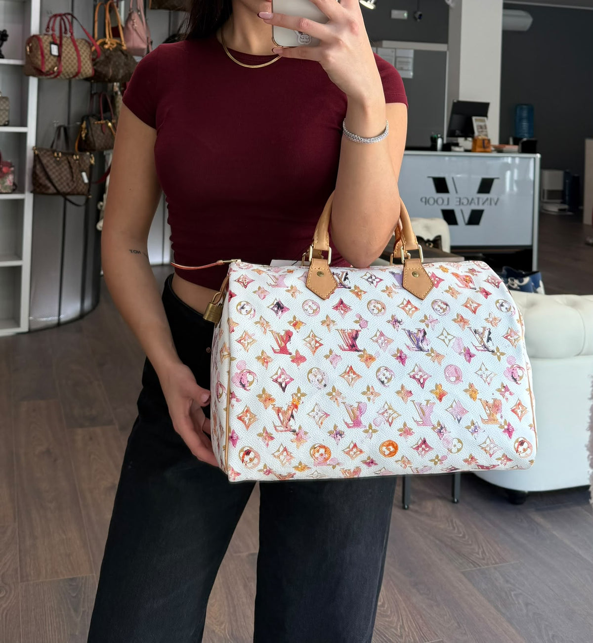 Louis Vuitton Speedy 35 aquarelle limited edition