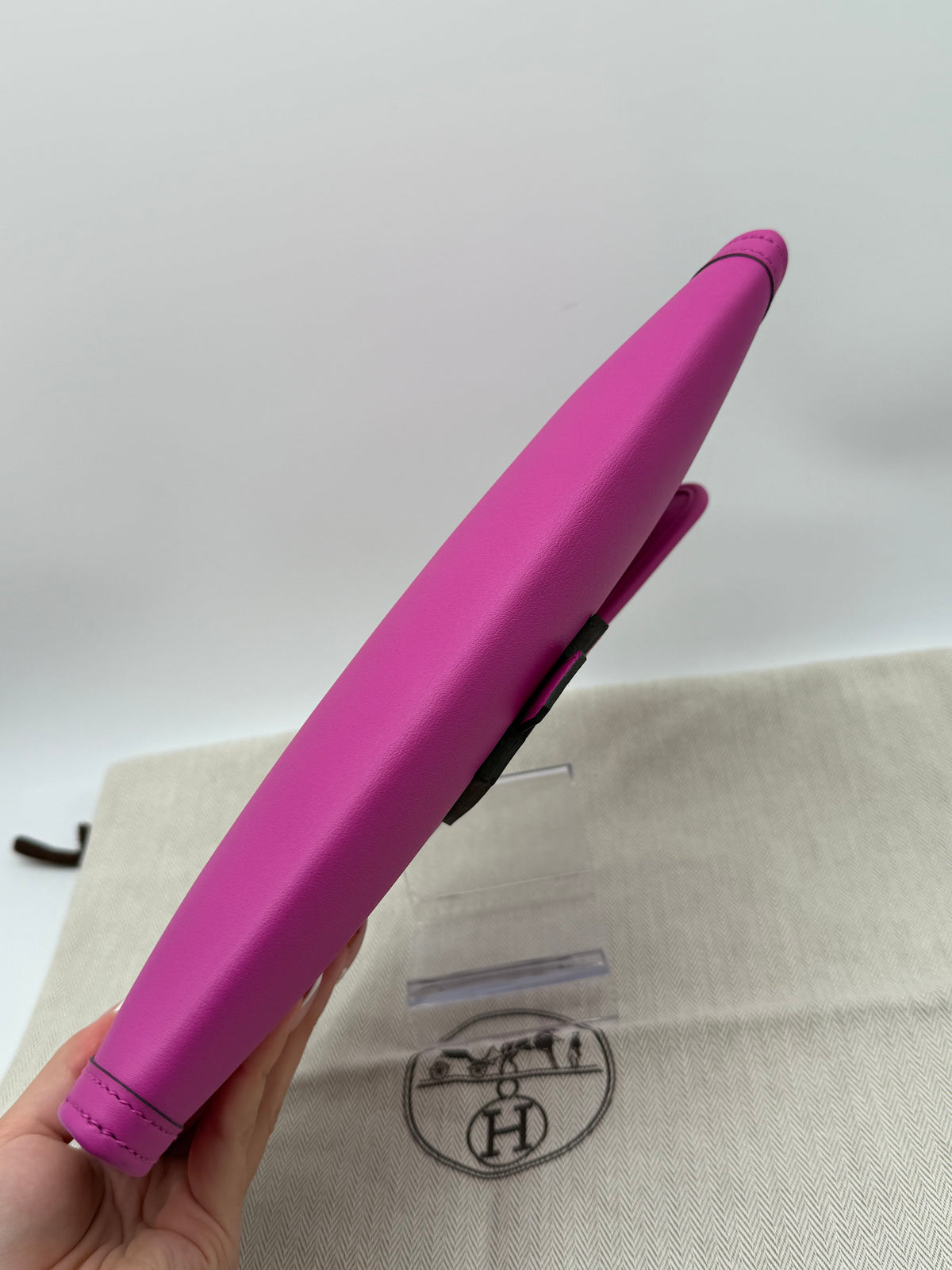 Hermès Jige Clutch in pelle fucsia