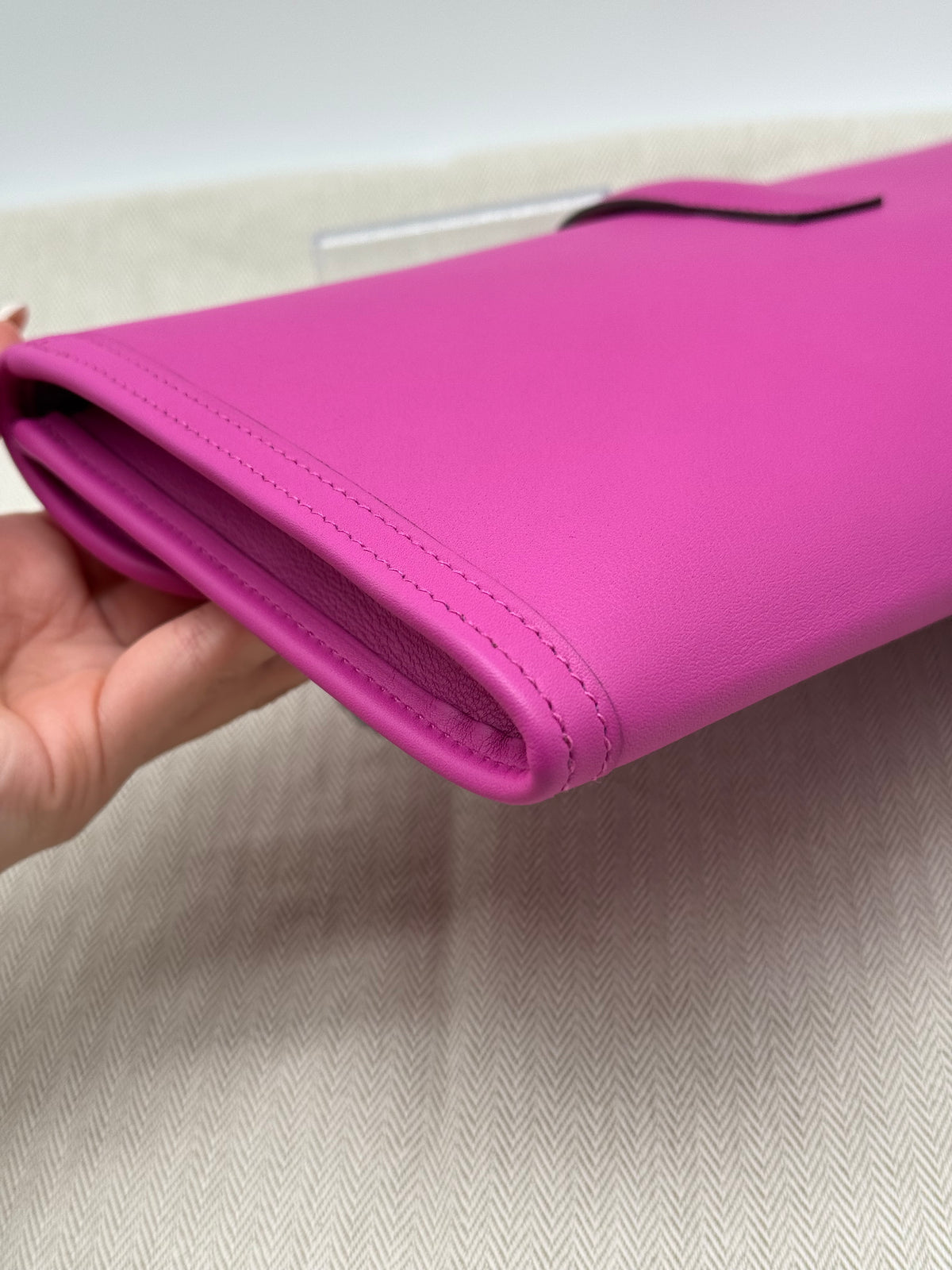Hermès Jige Clutch in pelle fucsia