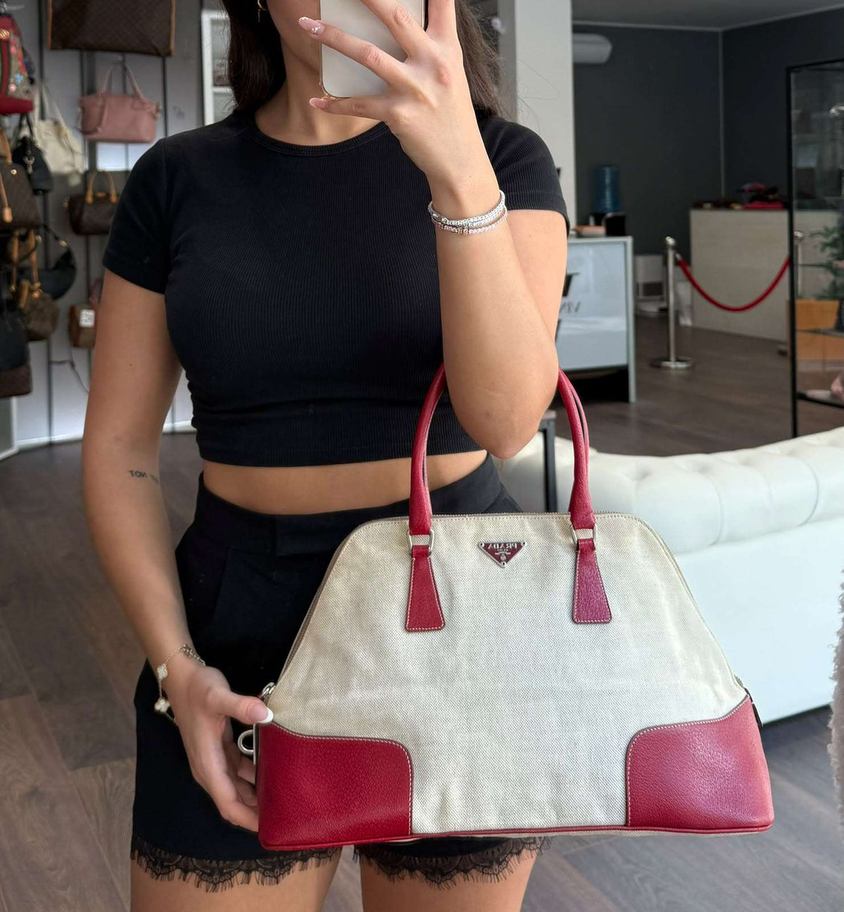 Prada borsa in canapa