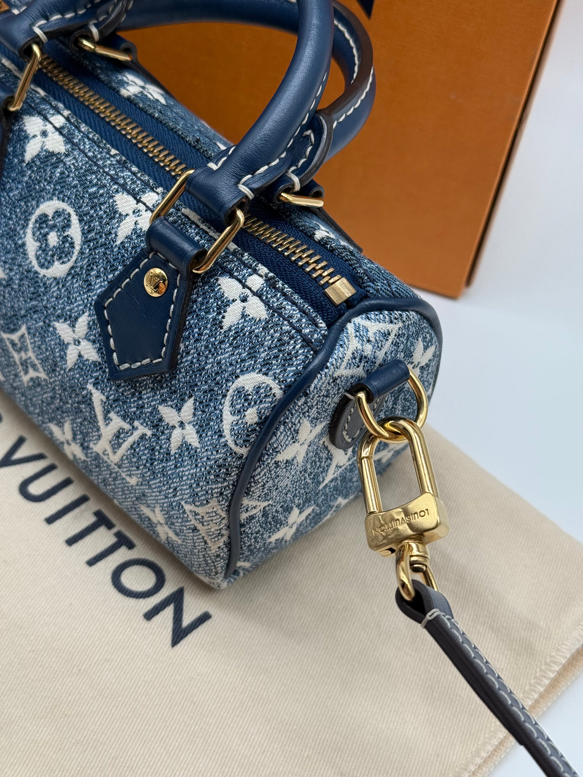 Louis Vuitton nano Speedy denim