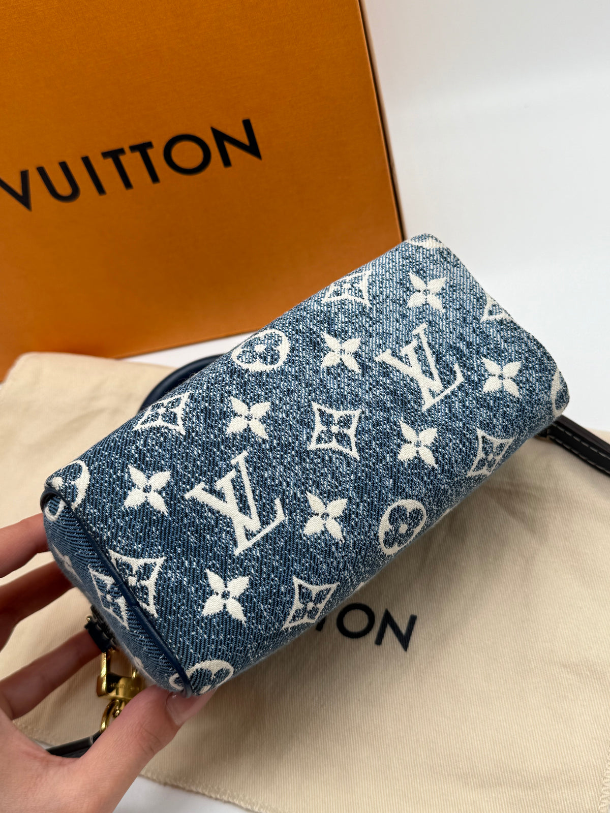 Louis Vuitton nano Speedy denim