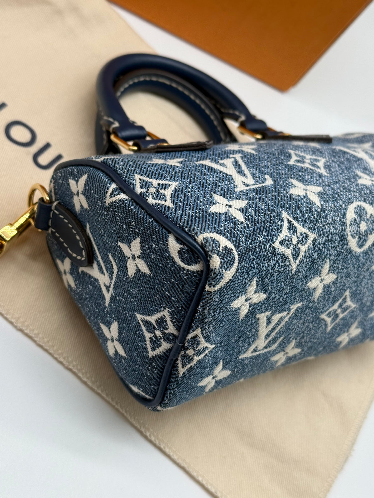 Louis Vuitton nano Speedy denim