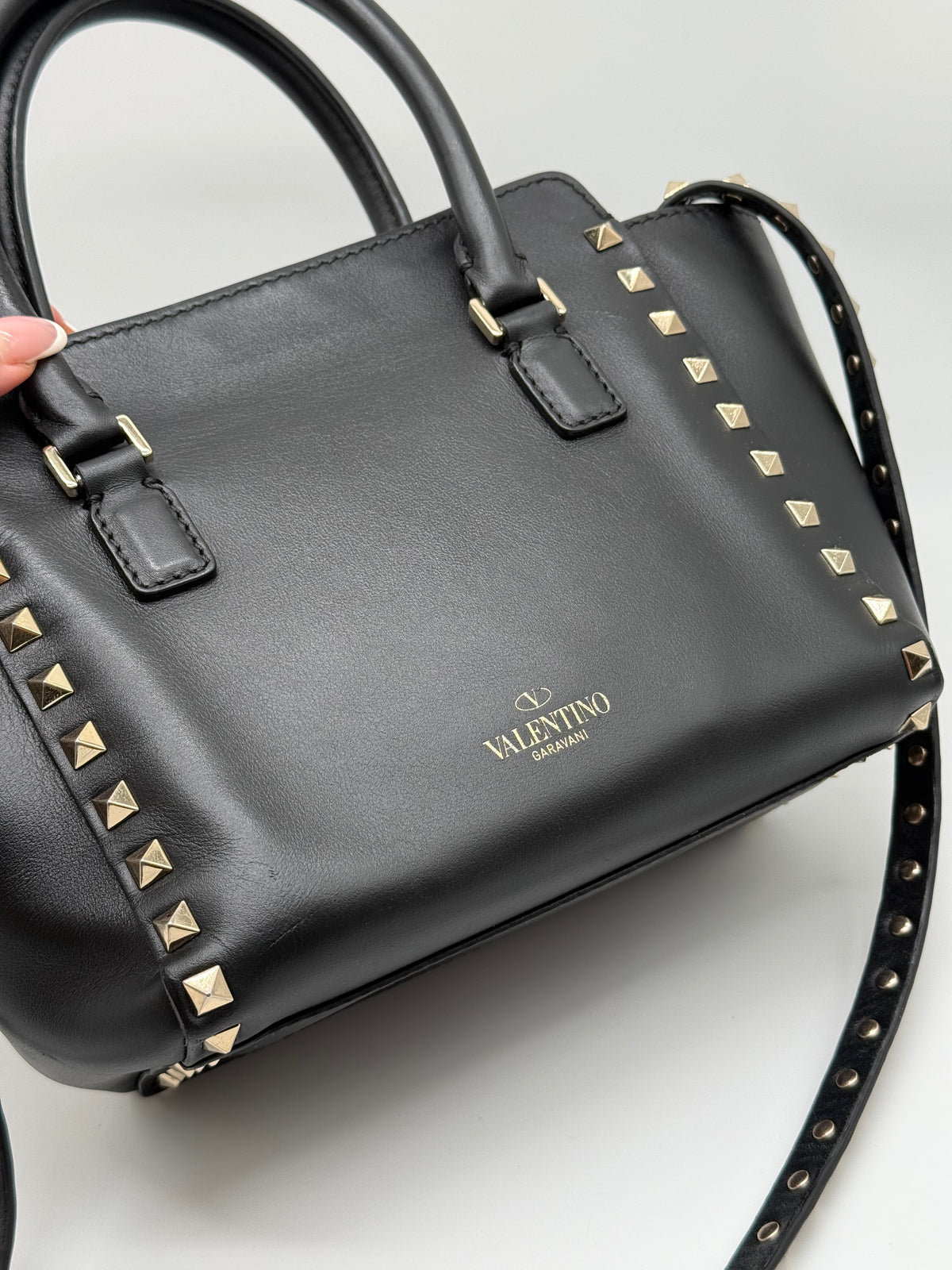Valentino mini tote Rockstud nera